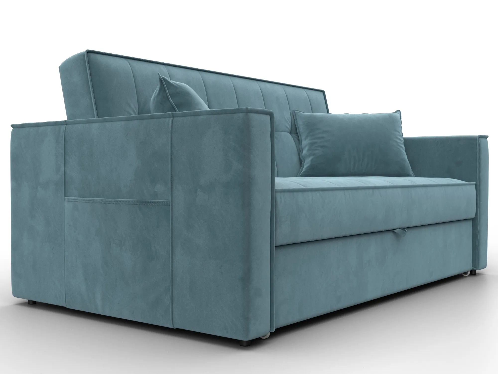 Диван прямой Лига-104 (140) ( SEVEN 113 бирюзовый )