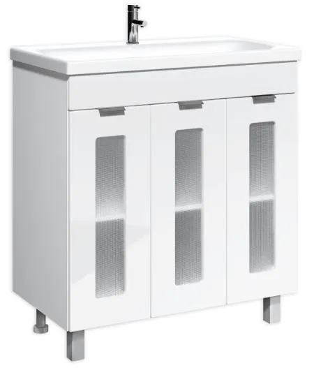 Тумба под умывальник "Миранда 80 Кристалл" без ящика Айсберг