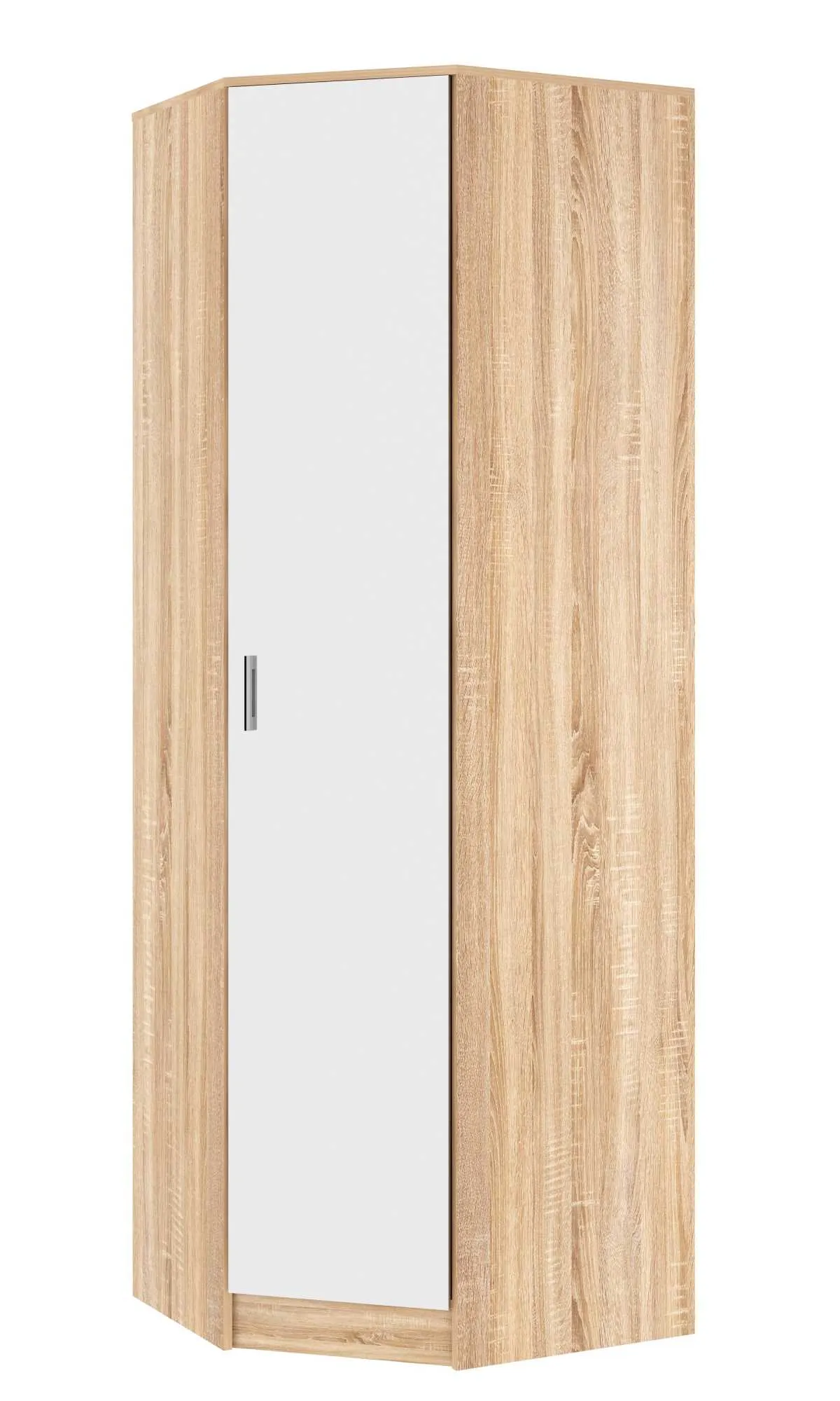 Шкаф Угловой Беатрис Сонома-Белый глянец