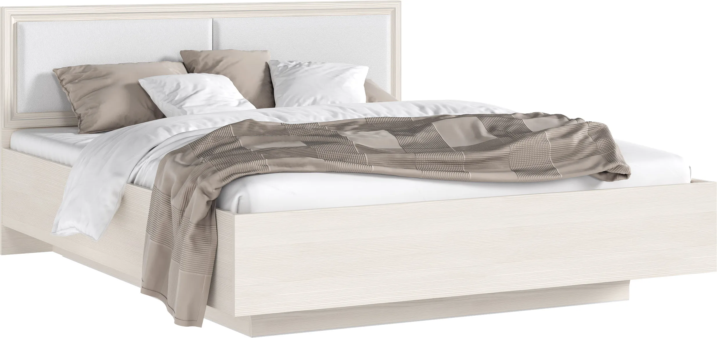 Престиж 2 Кровать парящая 1,6м с ПМ (Сандал светлый, Сандал светлый)