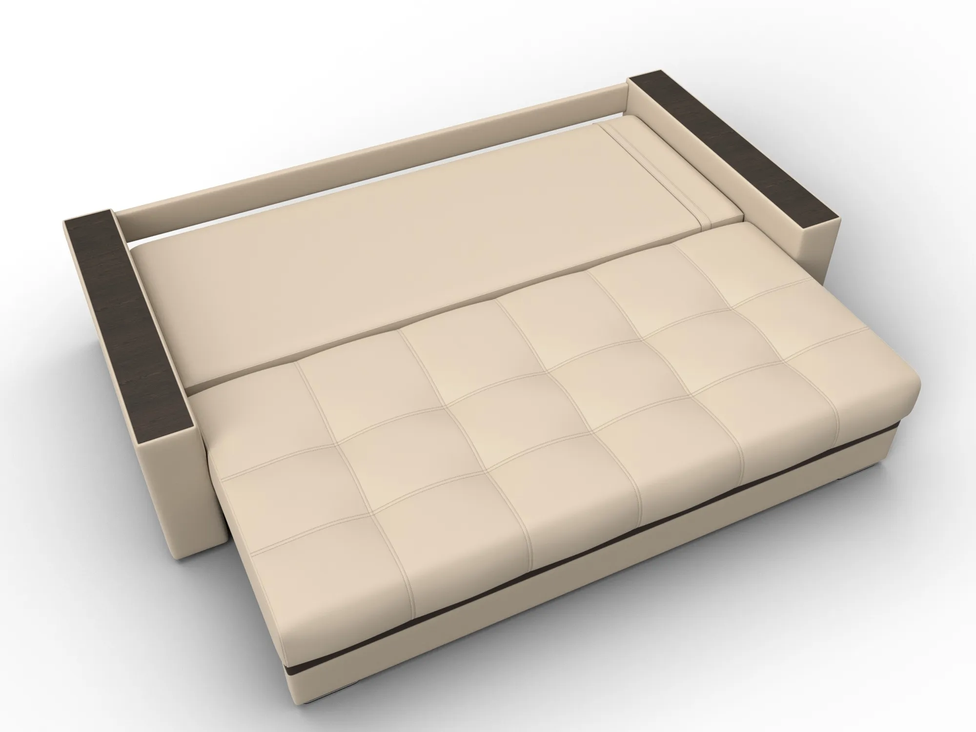 Диван прямой с декором Лига-096 НПБ ( Бежевый;Коричневый )