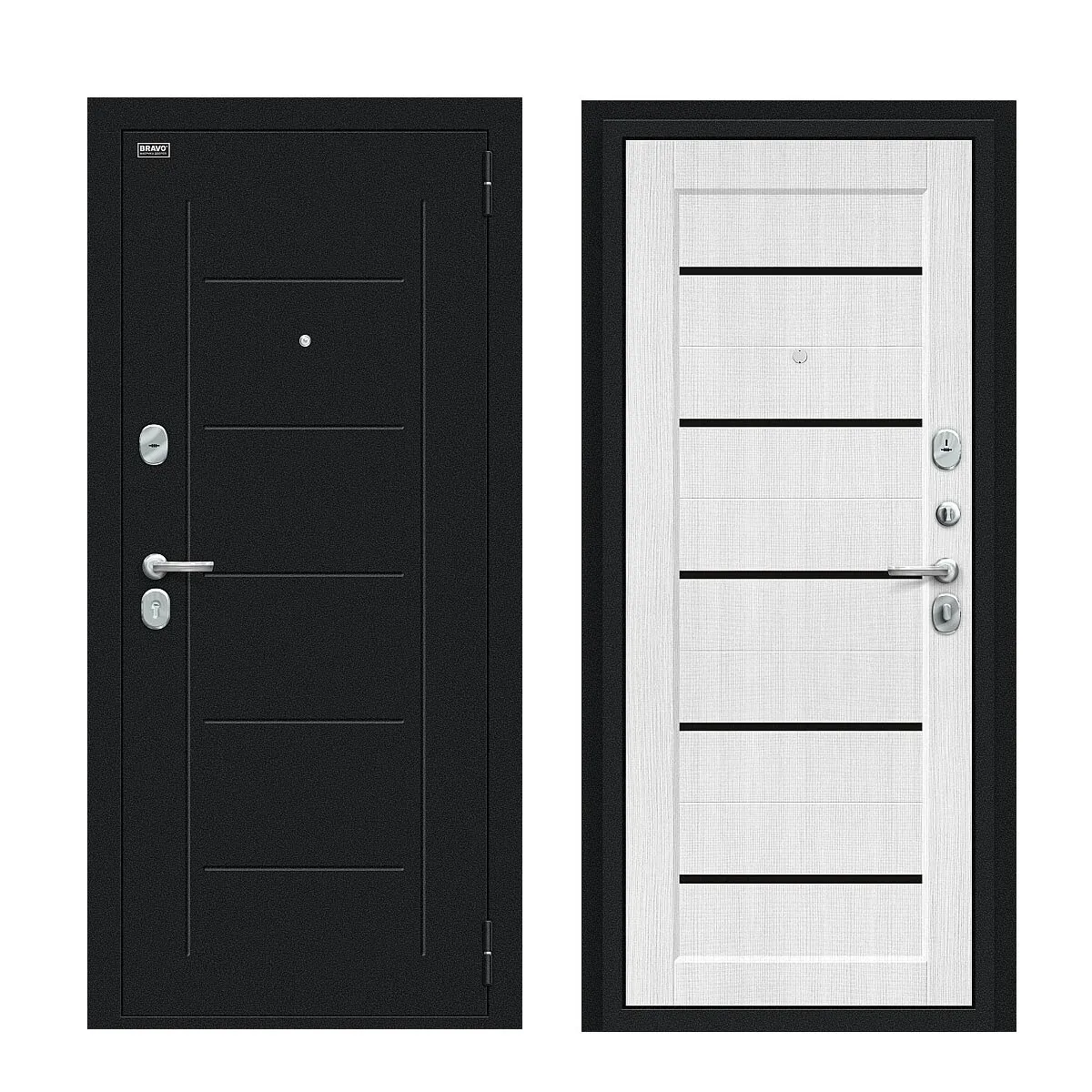 Входная металлическая дверь Борн Букле черное/Snow Melinga