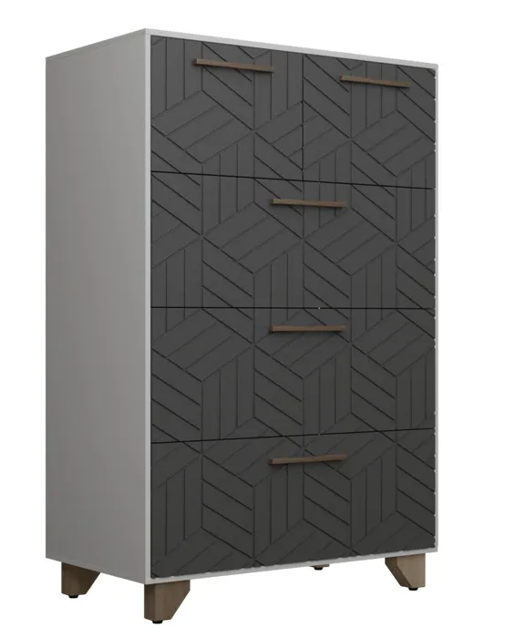 Комод Амстердам (белый/серый графит)