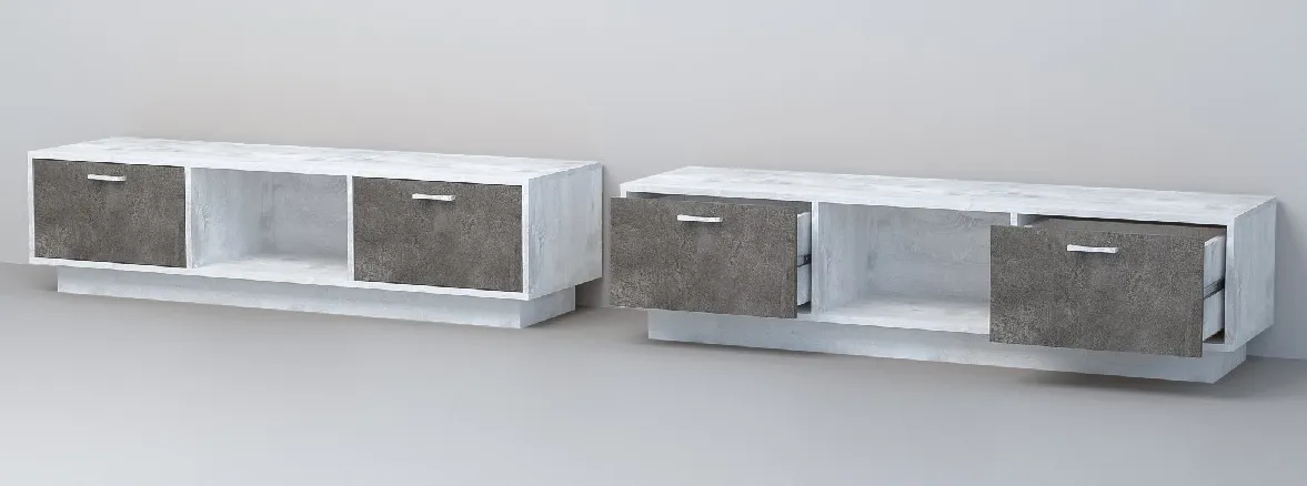Тумба Т-3 Эго ПД  Бетон Светлый/Камень Темный