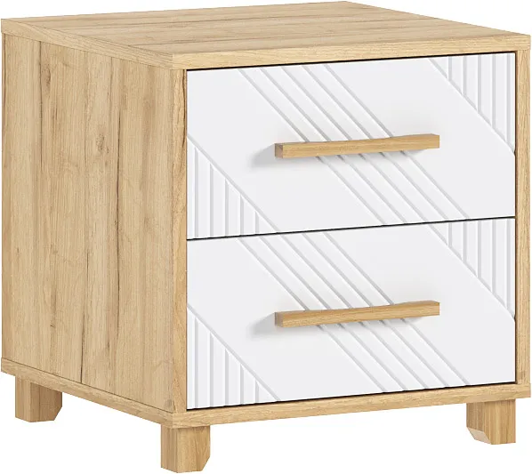 Ирис Тумбы прикроватные (2шт) (Браш Вайт, Дуб Крафт)