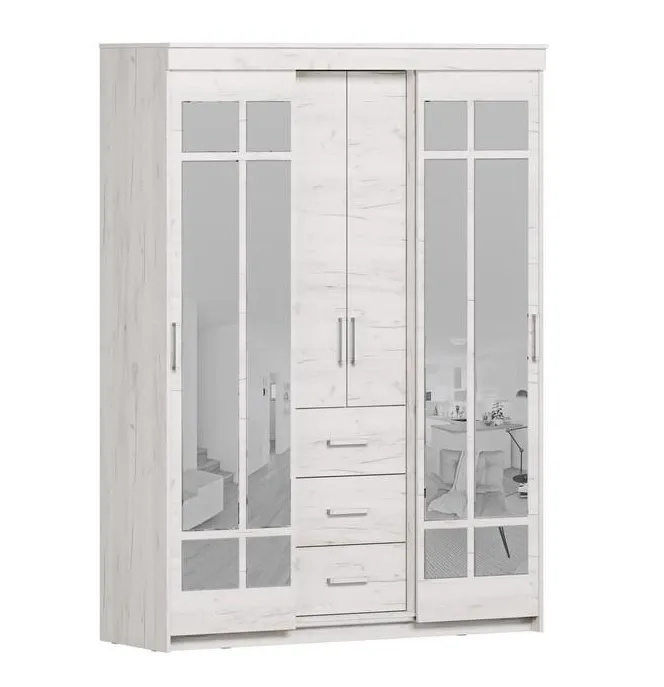 Шкаф-купе Комфорт-6М Крафт белый