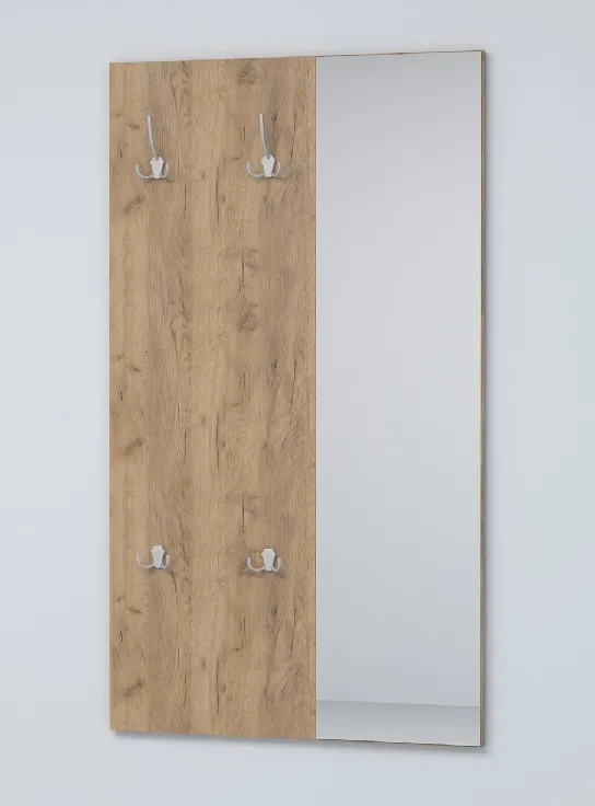 Вешалка с Зеркалом ВЗ-1 Эго Дуб Крафт Золотой