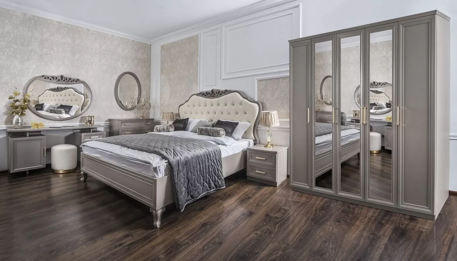 Спальня Мокко 5-ств серый камень