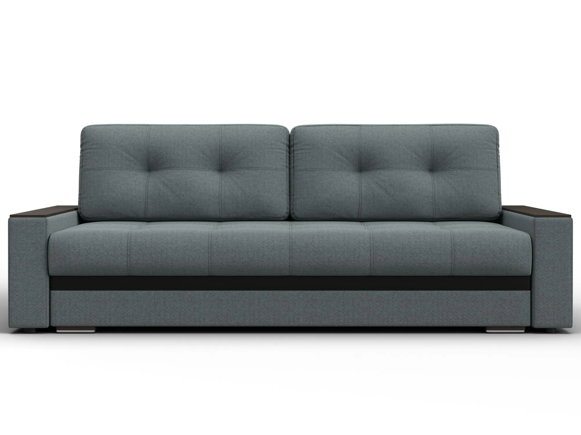 Диван прямой с декором Лига-096 НПБ ( Амур 07 серый;черный )