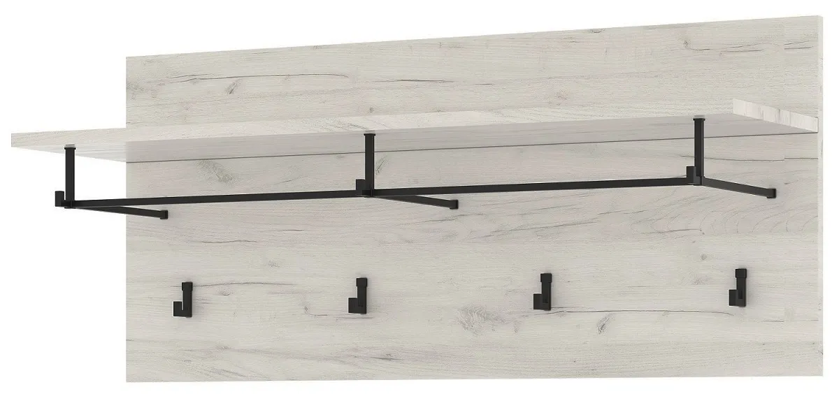 Вешалка ГРЕТТА  900  с полкой Дуб Крафт белый