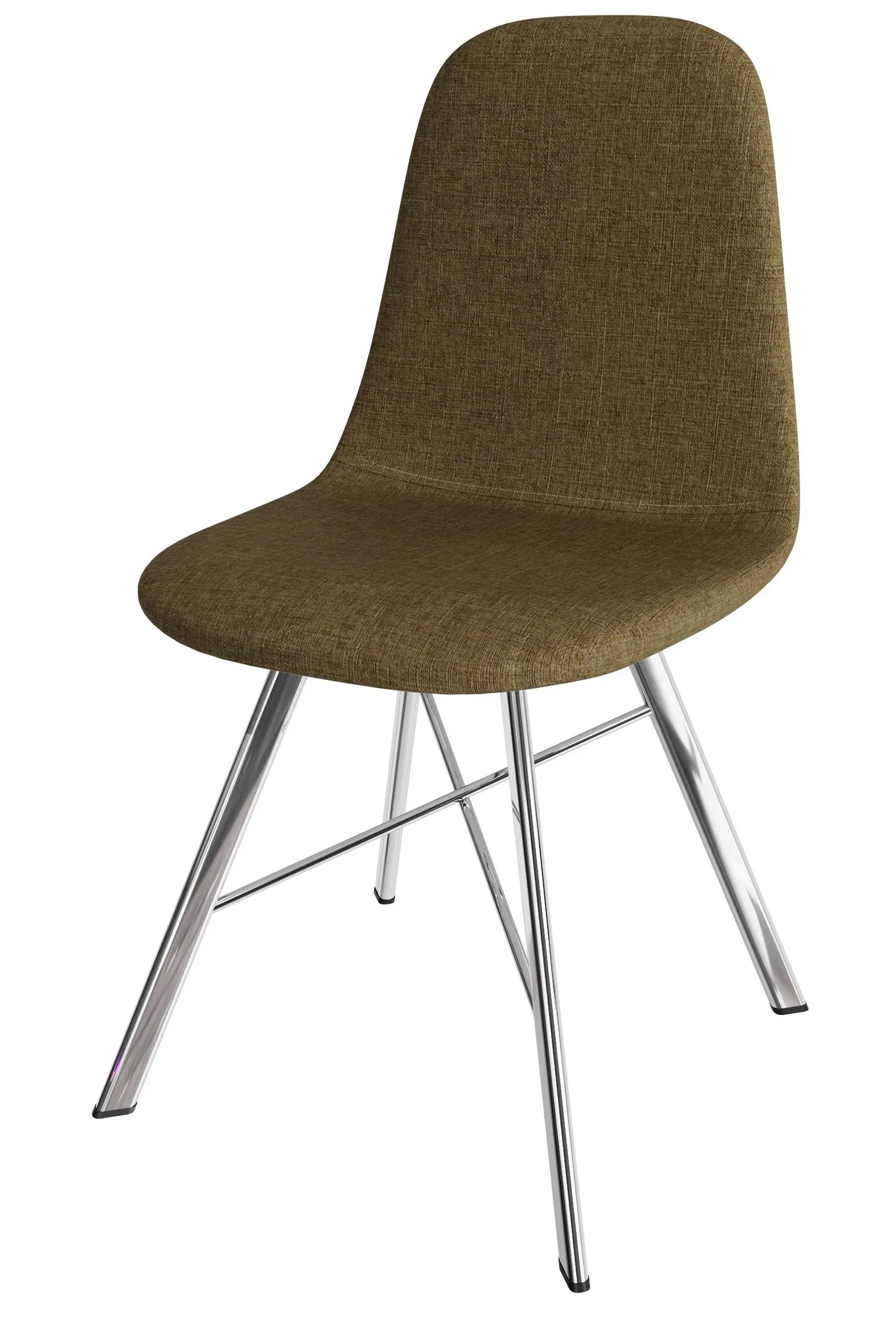 Стул Кассиопея (рогожка коричневая, ноги хром)