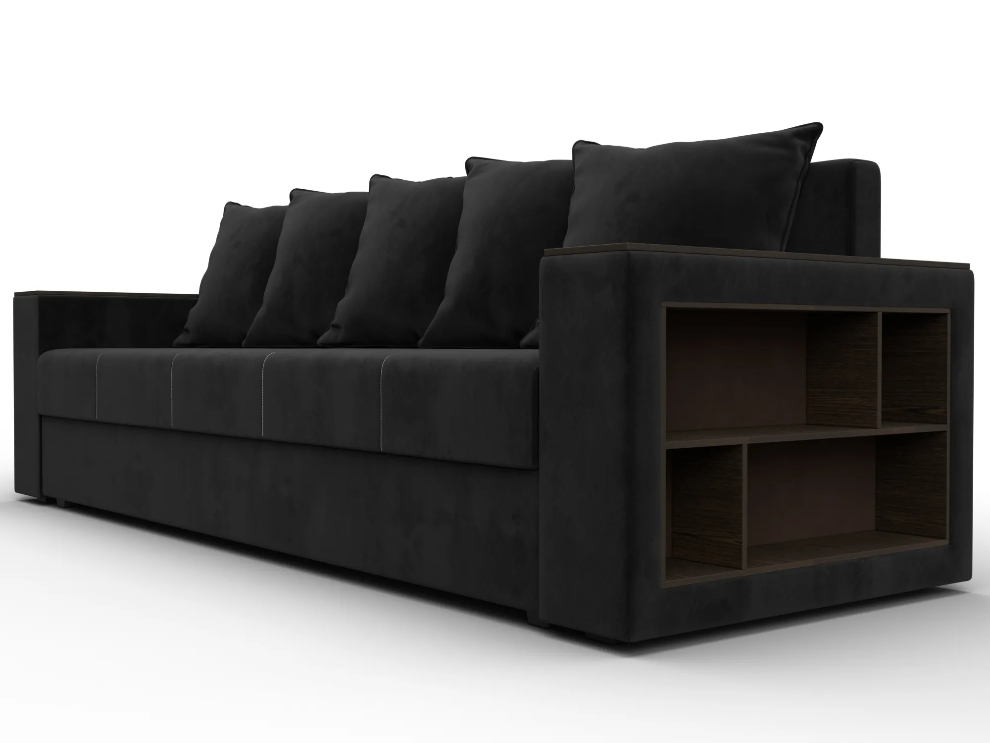 Диван прямой Дубай Лайт ( SEVEN 35 черный )