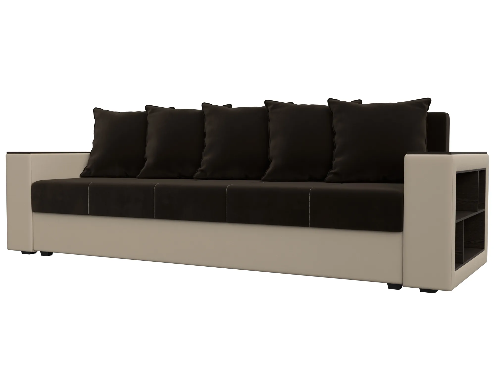 Диван прямой Дубай Лайт ( Коричневый;Бежевый )