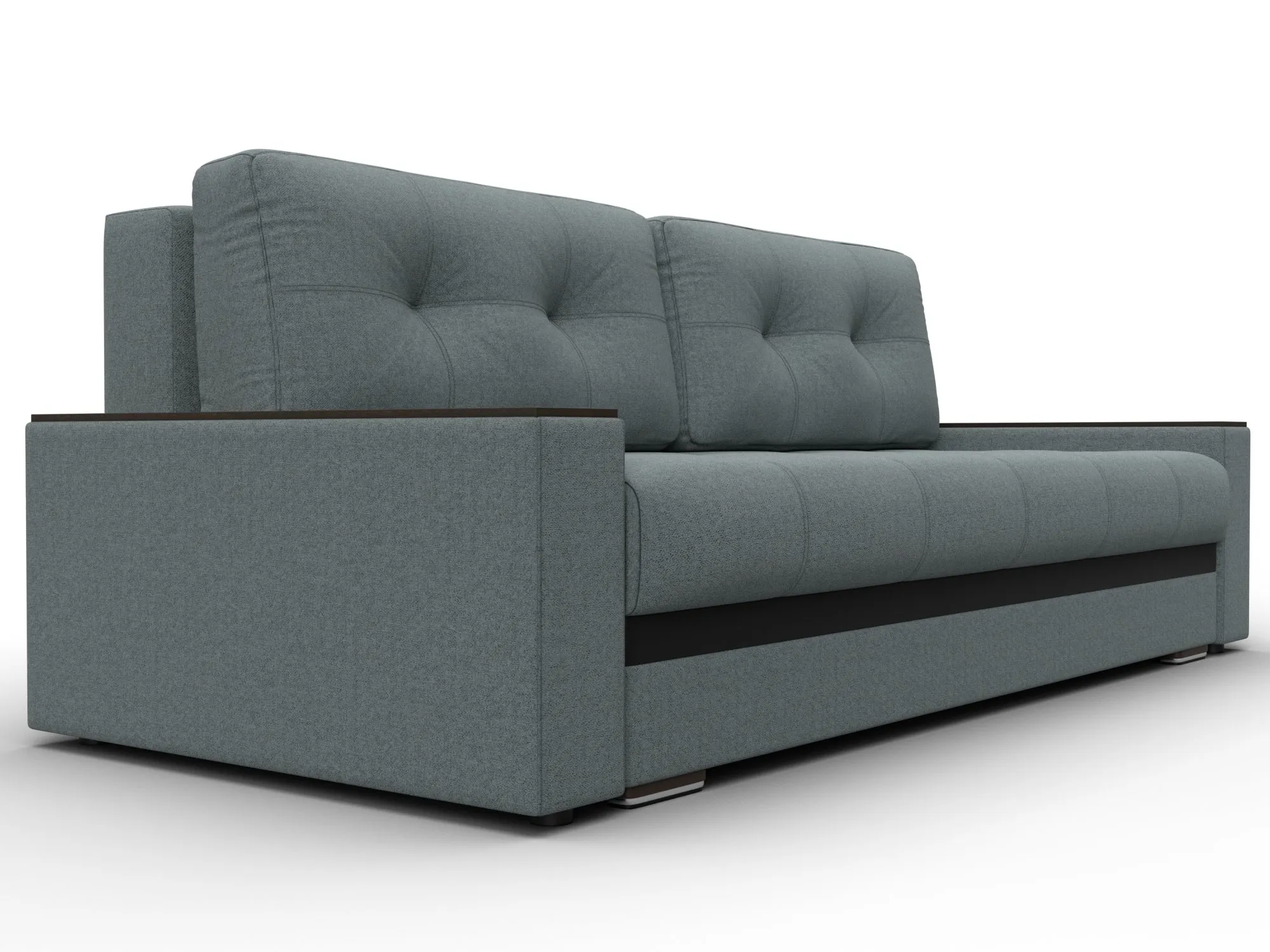 Диван прямой с декором Лига-096 НПБ ( Амур 07 серый;черный )