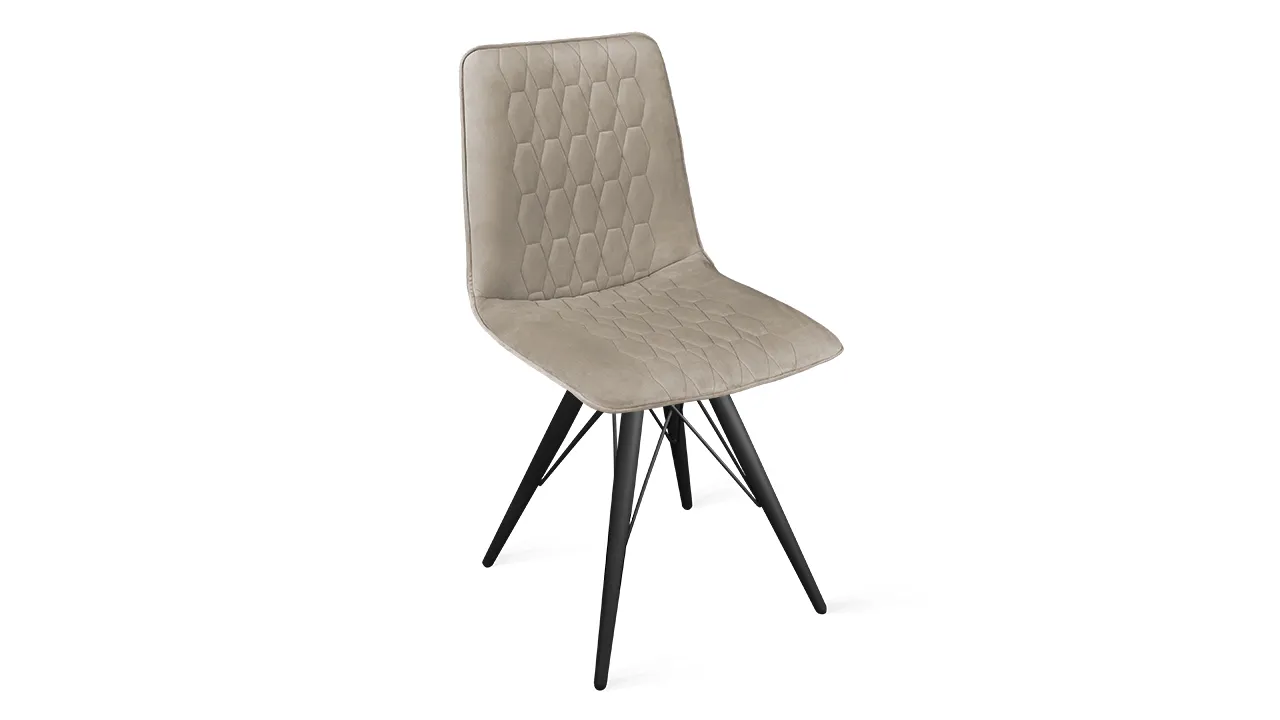 Стул Хьюго К3 Черный муар, Велюр Confetti Smoke