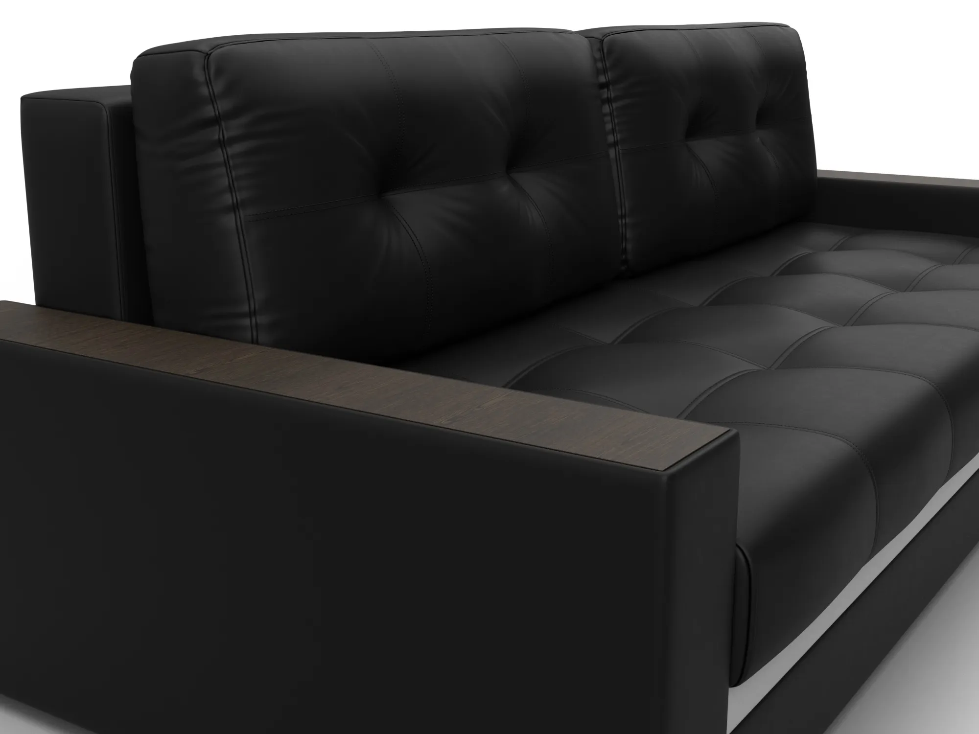 Диван прямой с декором Лига-096 НПБ ( Черный;Белый )