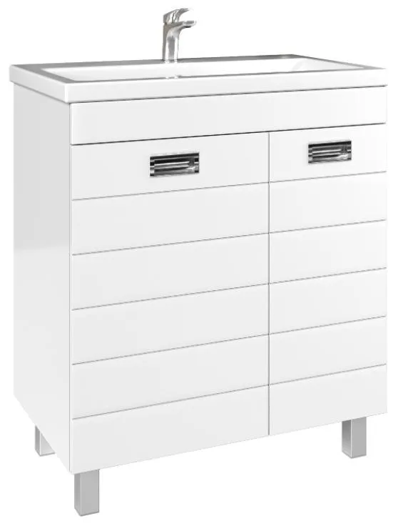 Тумба под умывальник "Elen 75" Cube c корзиной для белья Домино