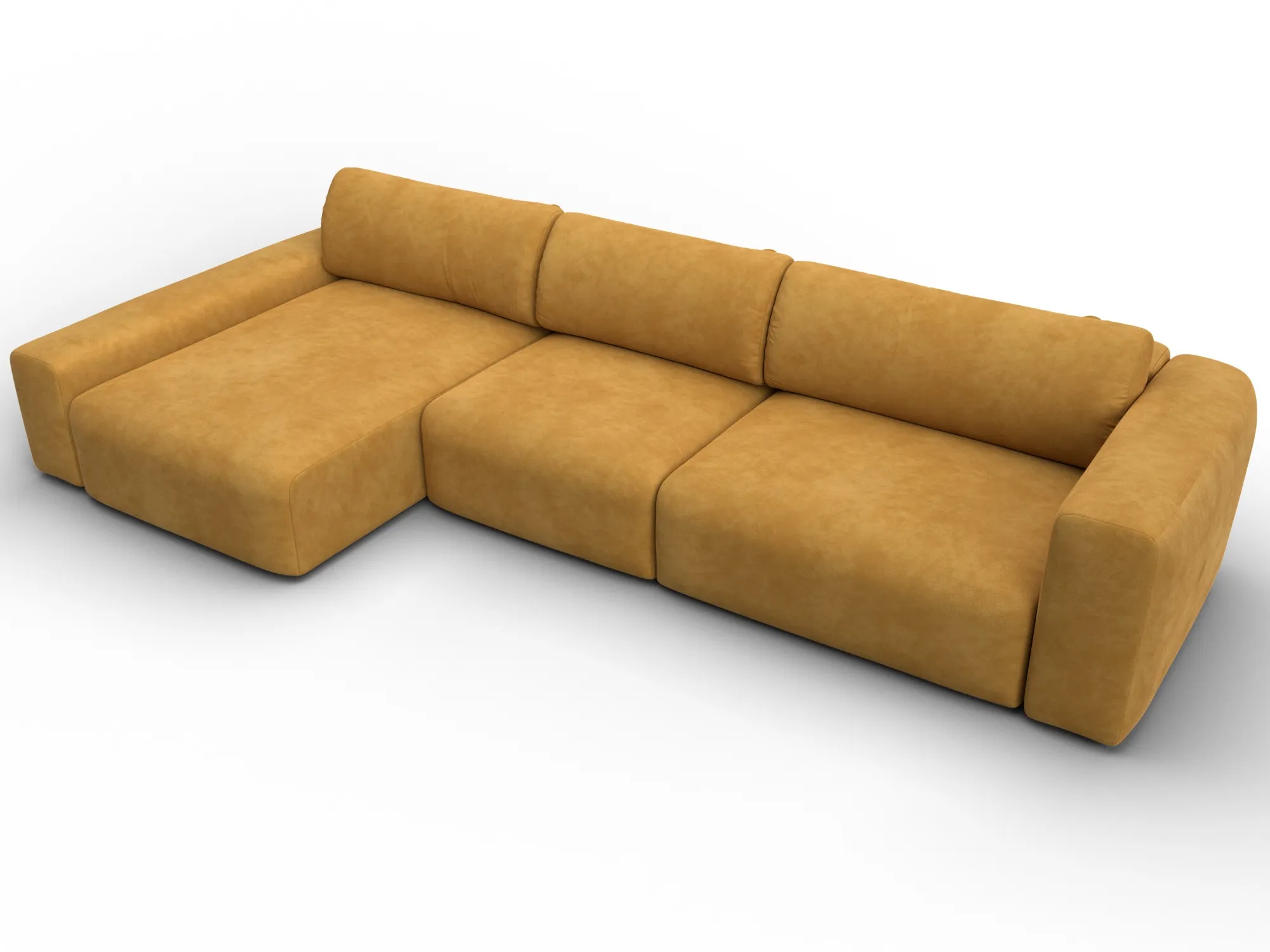 Диван угловой Лига-066 НПБ Лонг угол левый ( BRUT 10 желтый )