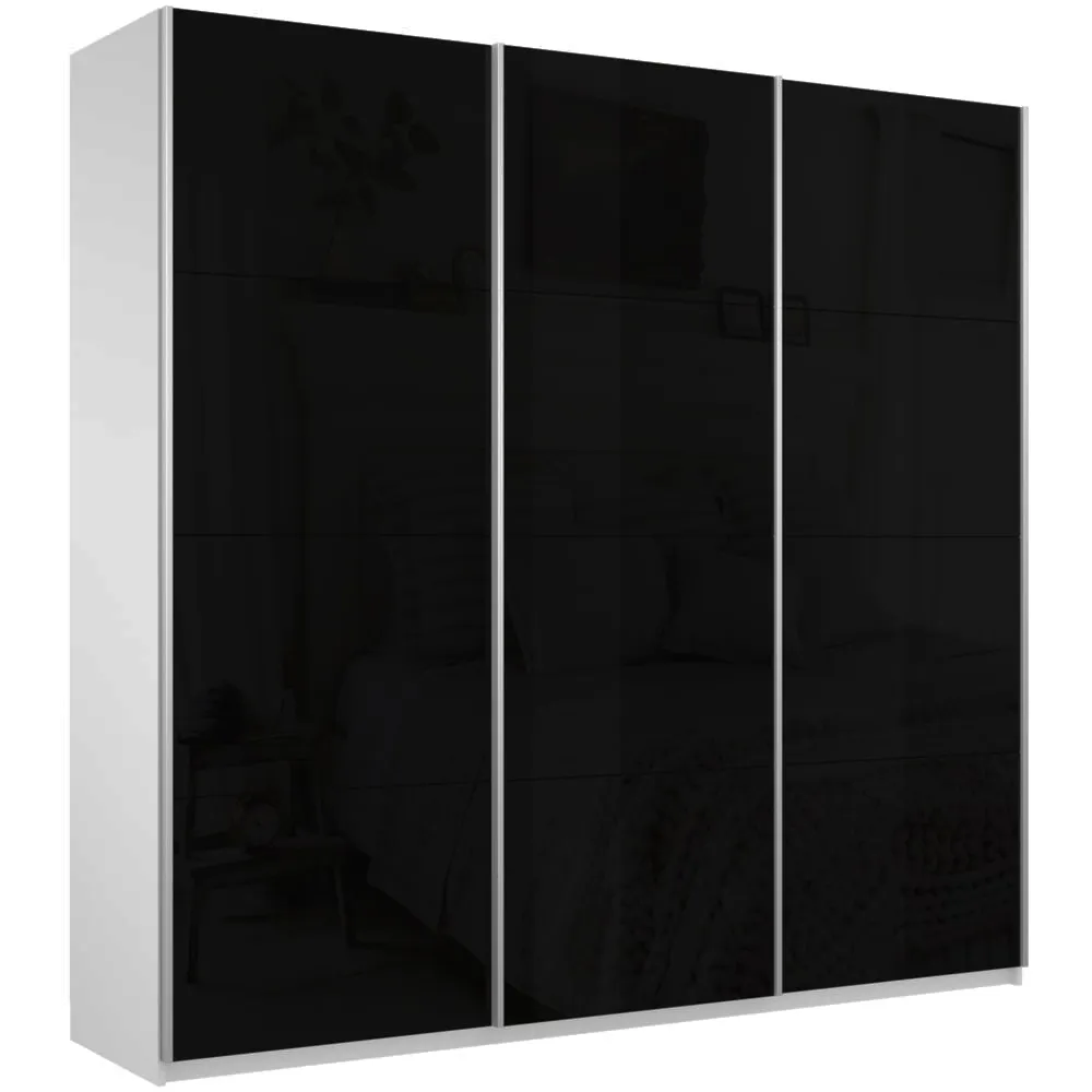 Шкаф-купе Прайм 3-х дверный Черное стекло 180 см