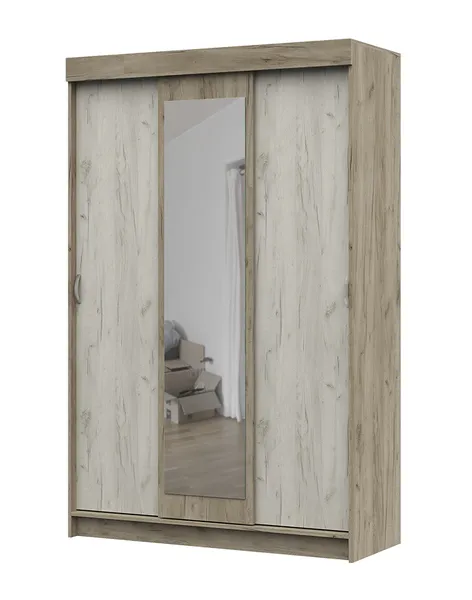 Шкаф-купе Басса ШКК-551 дуб крафт серый - дуб крафт белый