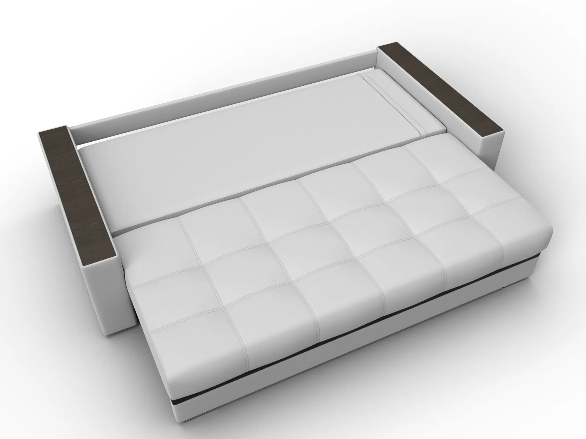 Диван прямой с декором Лига-096 НПБ ( Белый;Черный )