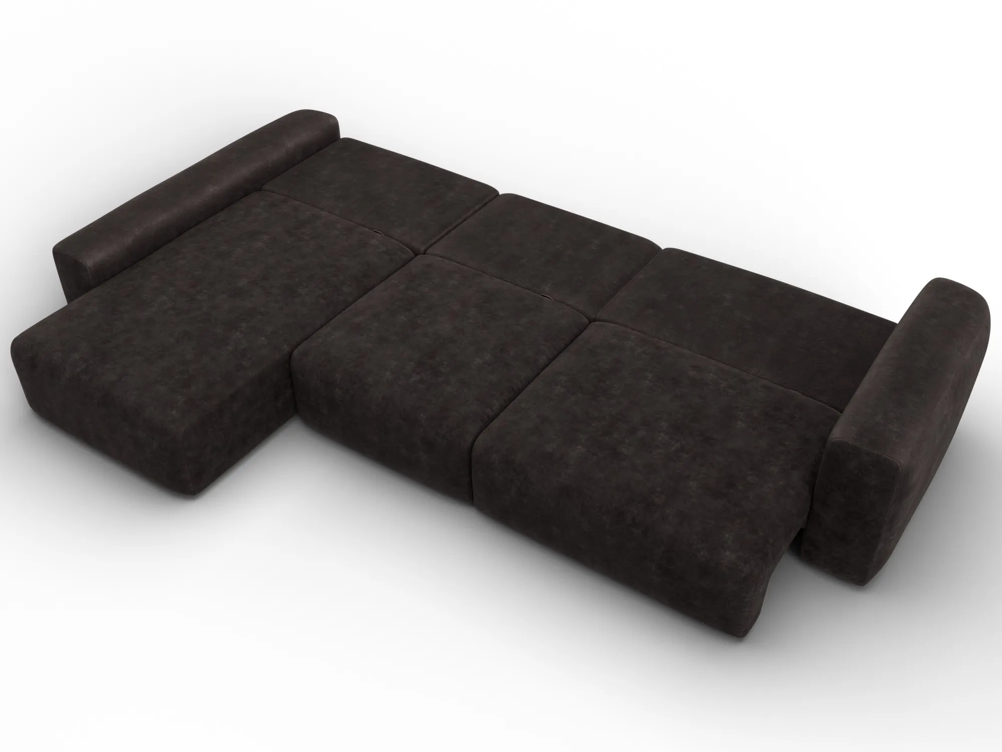 Диван угловой Лига-066 НПБ Лонг угол левый ( BRUT 17 коричневый )