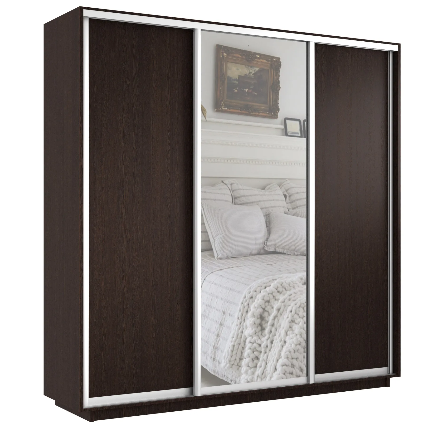 Шкаф-купе Экспресс трио 1 зеркало 2400 (венге)