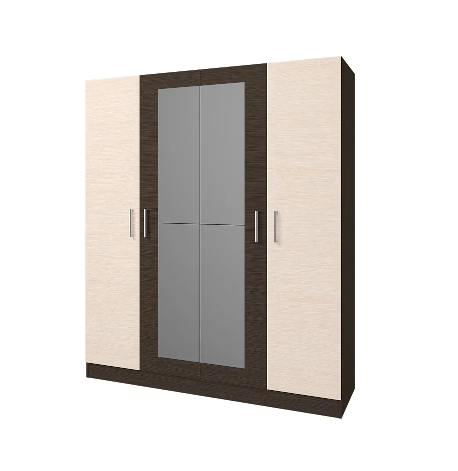 Шкаф Леси 4-х створчатый (венге/дуб молочный)