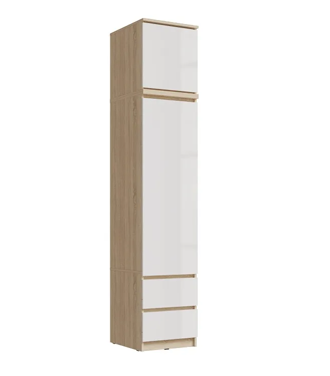 Пенал Челси 450 с антресолью (сонома/белый глянец)