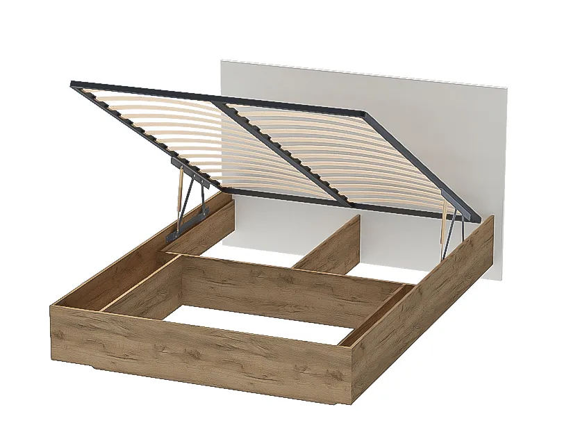 Кровать 1600 Квадро 031 М1 с подъёмным механизмом Миндаль