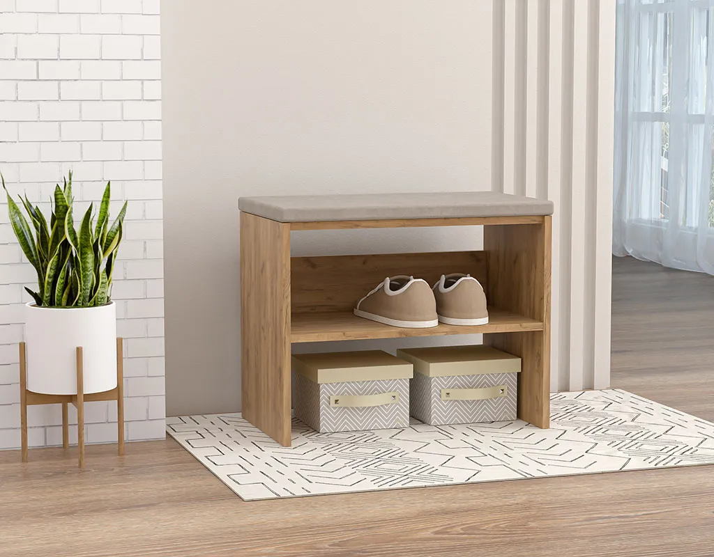 Обувница мягкая 600 -  Дуб Крафт Золотой/Бежевый 