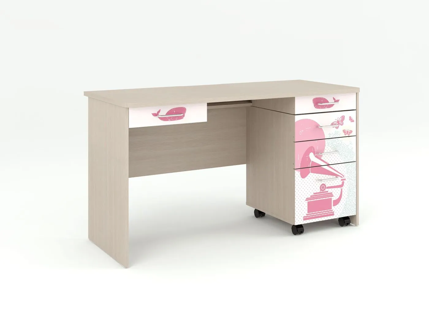 Письменный стол с тумбой ЮНА 407 + 408