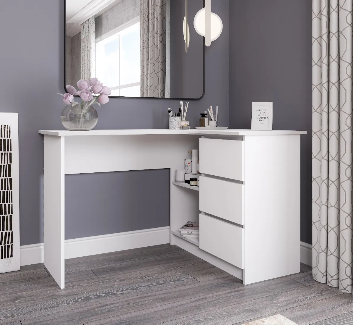 Стол письменный угловой Мори МС-16 белый