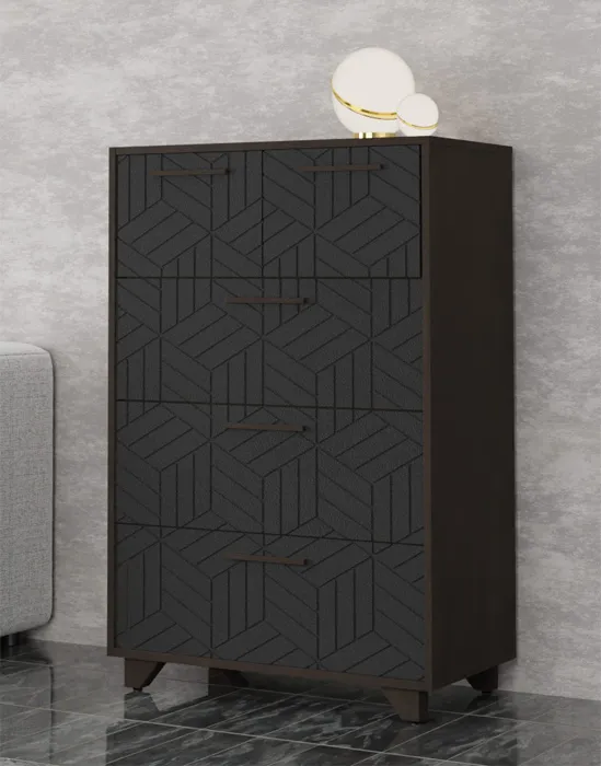 Комод Амстердам (венге/черный матовый)