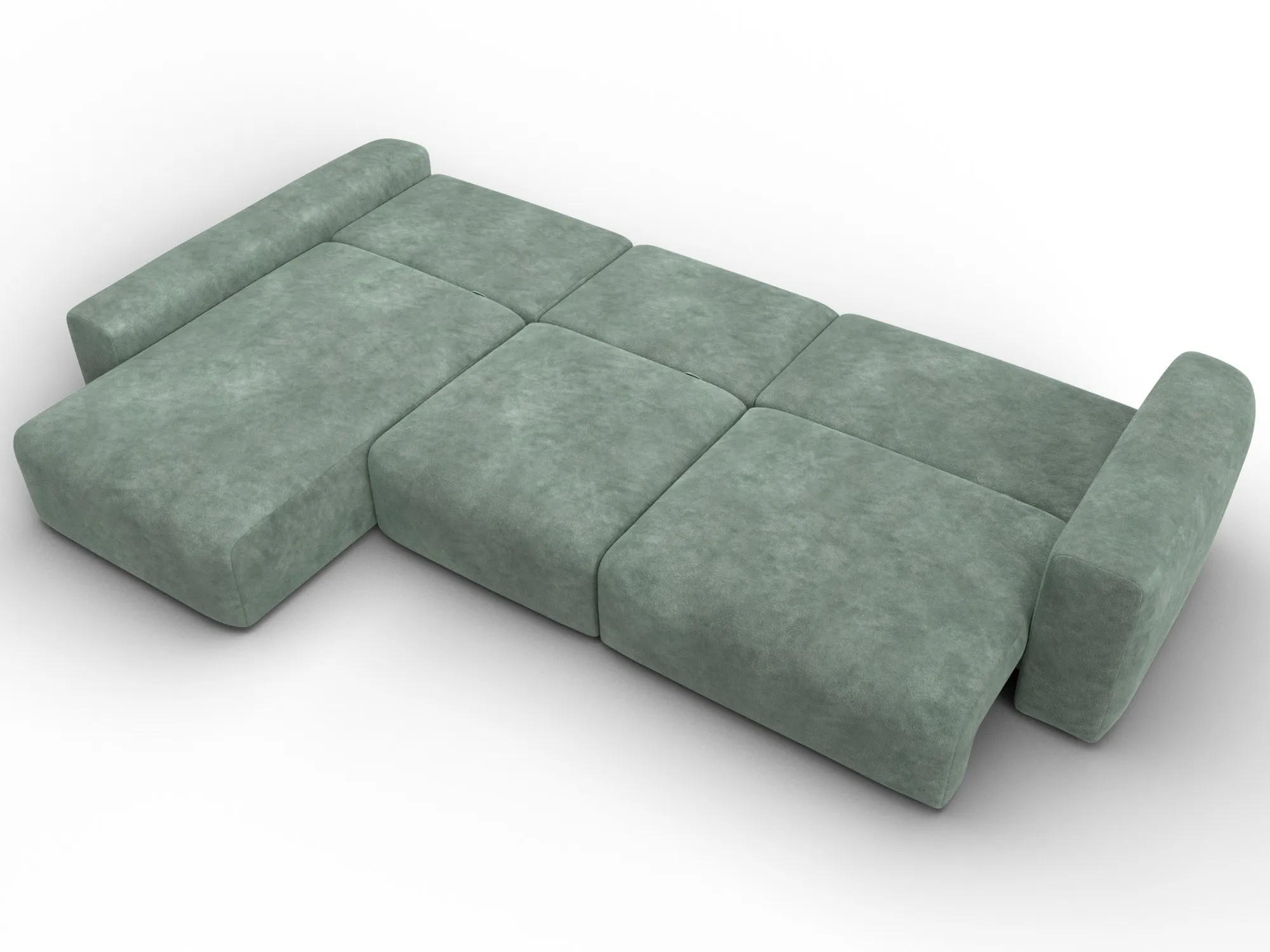 Диван угловой Лига-066 НПБ Лонг угол левый ( BRUT 08 зеленый )