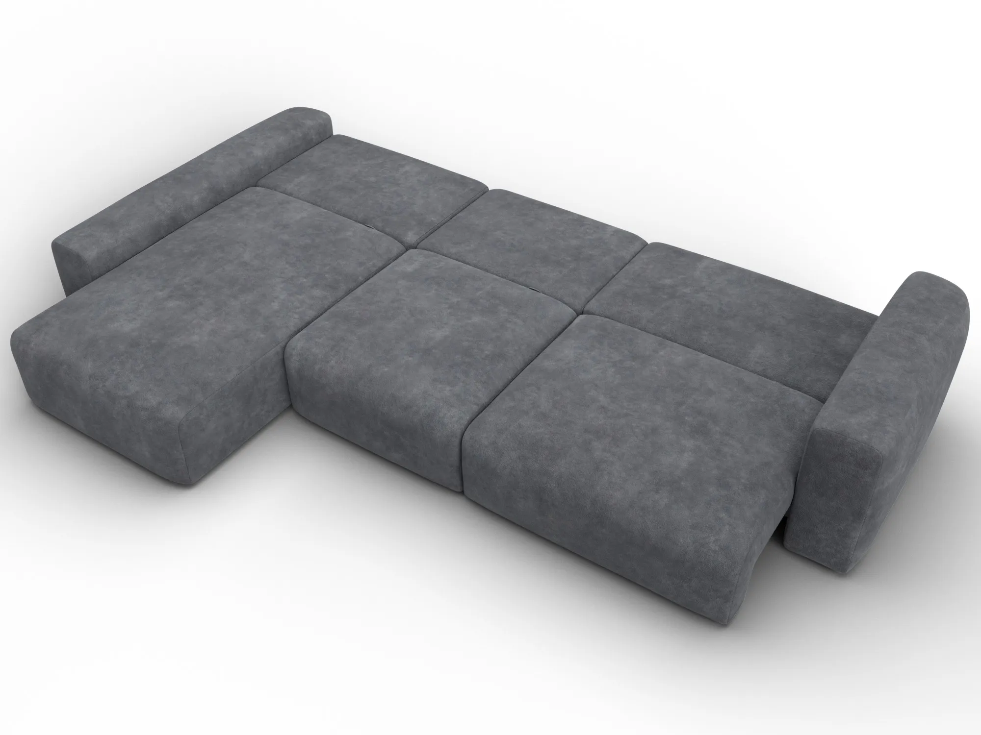 Диван угловой Лига-066 НПБ Лонг угол левый ( BRUT 16 темно-серый )