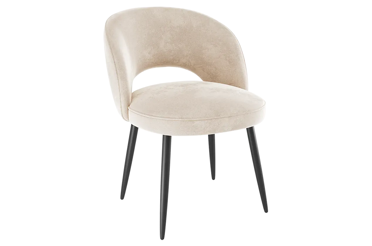 Стул Моли пломбир (велюр)/черный