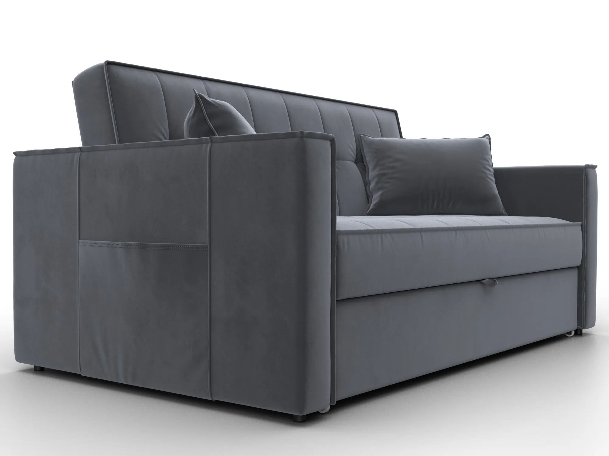 Диван прямой Лига-104 (140) ( SEVEN 17 серый )