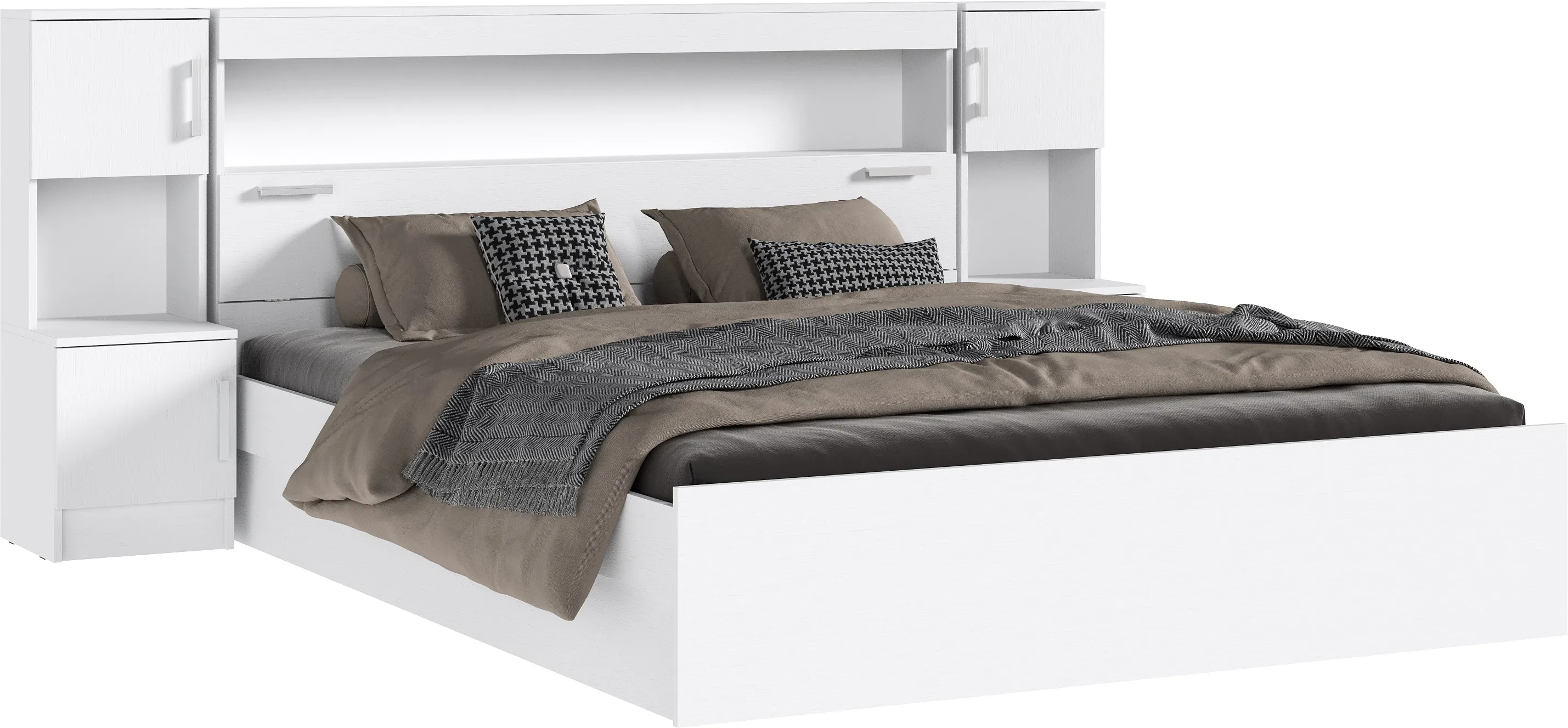 Кровать Бася с надстройкой 1,6 (белая)