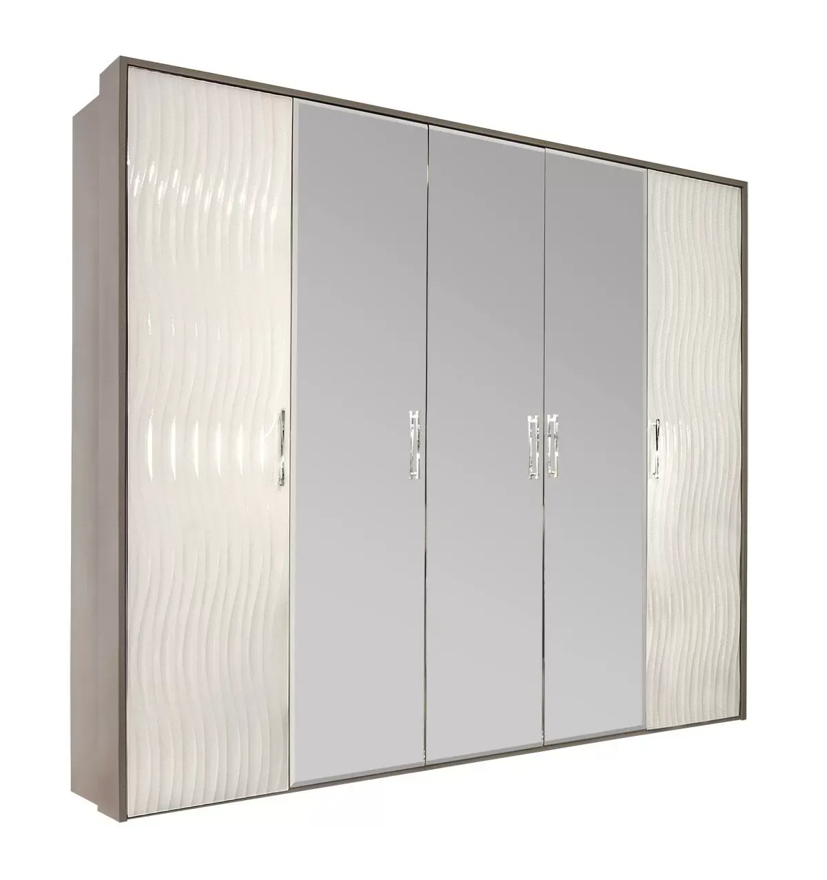 Шкаф  Гравита 5-дверный белый глянец