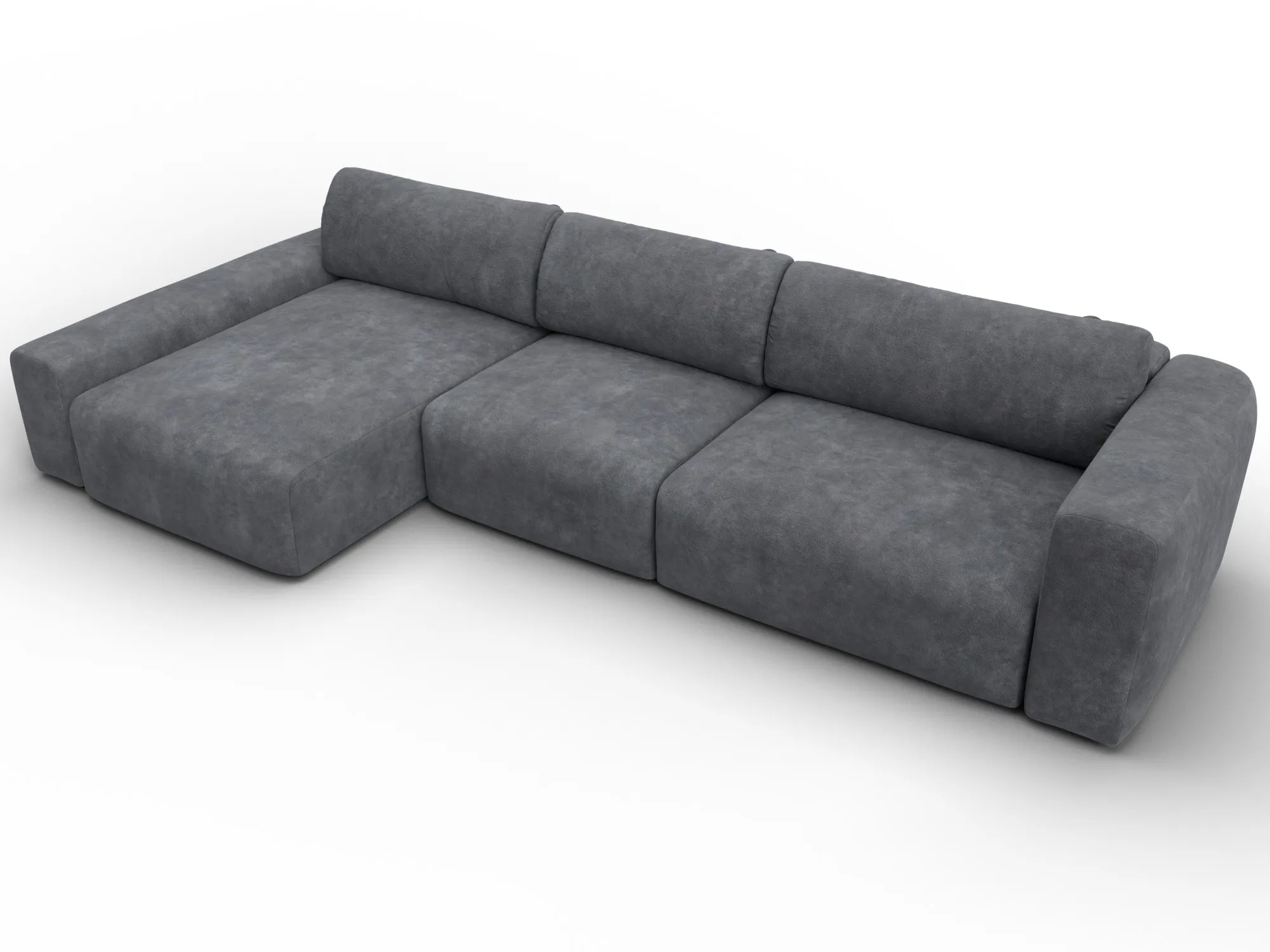 Диван угловой Лига-066 НПБ Лонг угол левый ( BRUT 16 темно-серый )