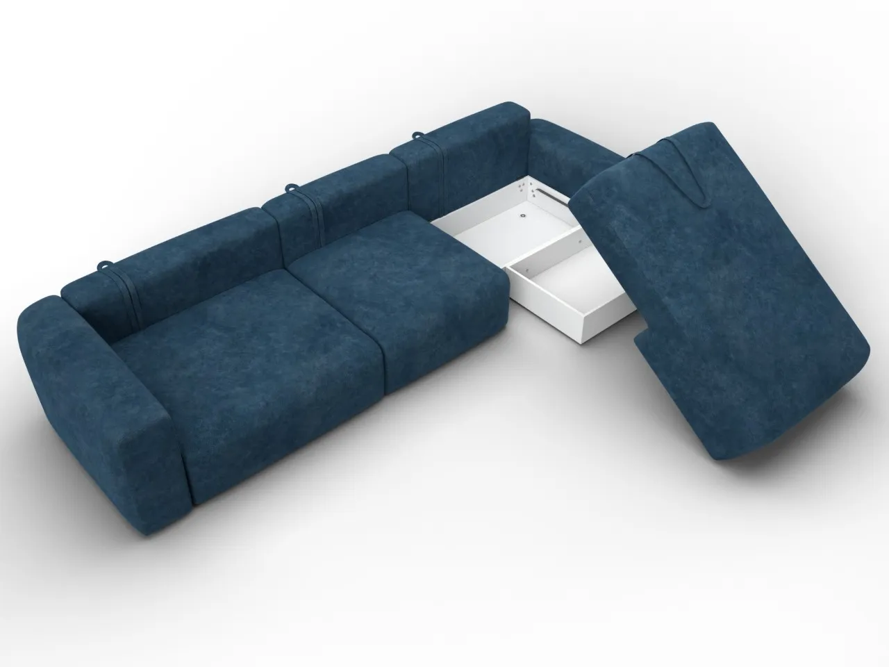 Диван угловой Лига-066 НПБ Лонг угол правый ( BRUT 11 синий )