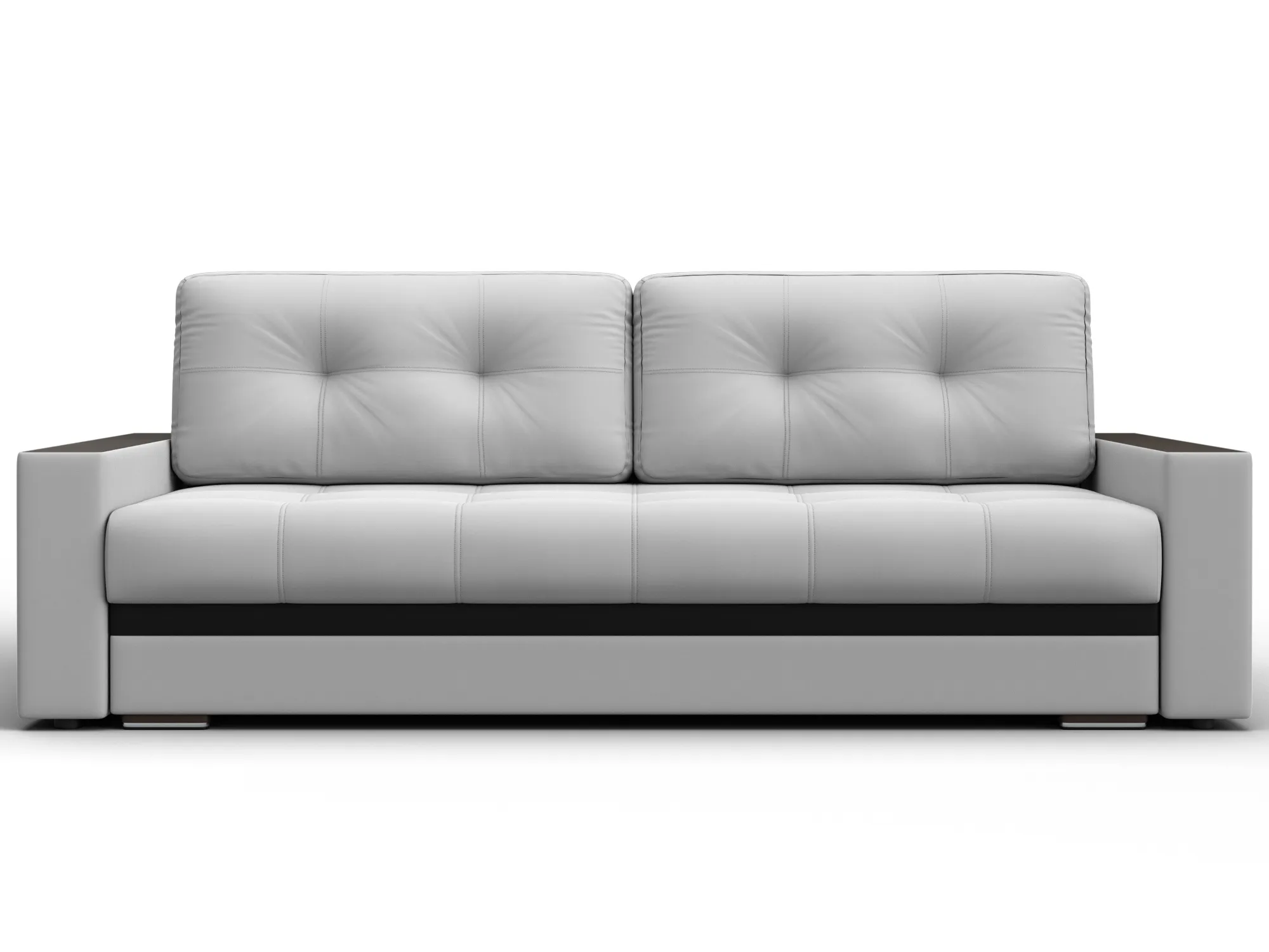 Диван прямой с декором Лига-096 НПБ ( Белый;Черный )