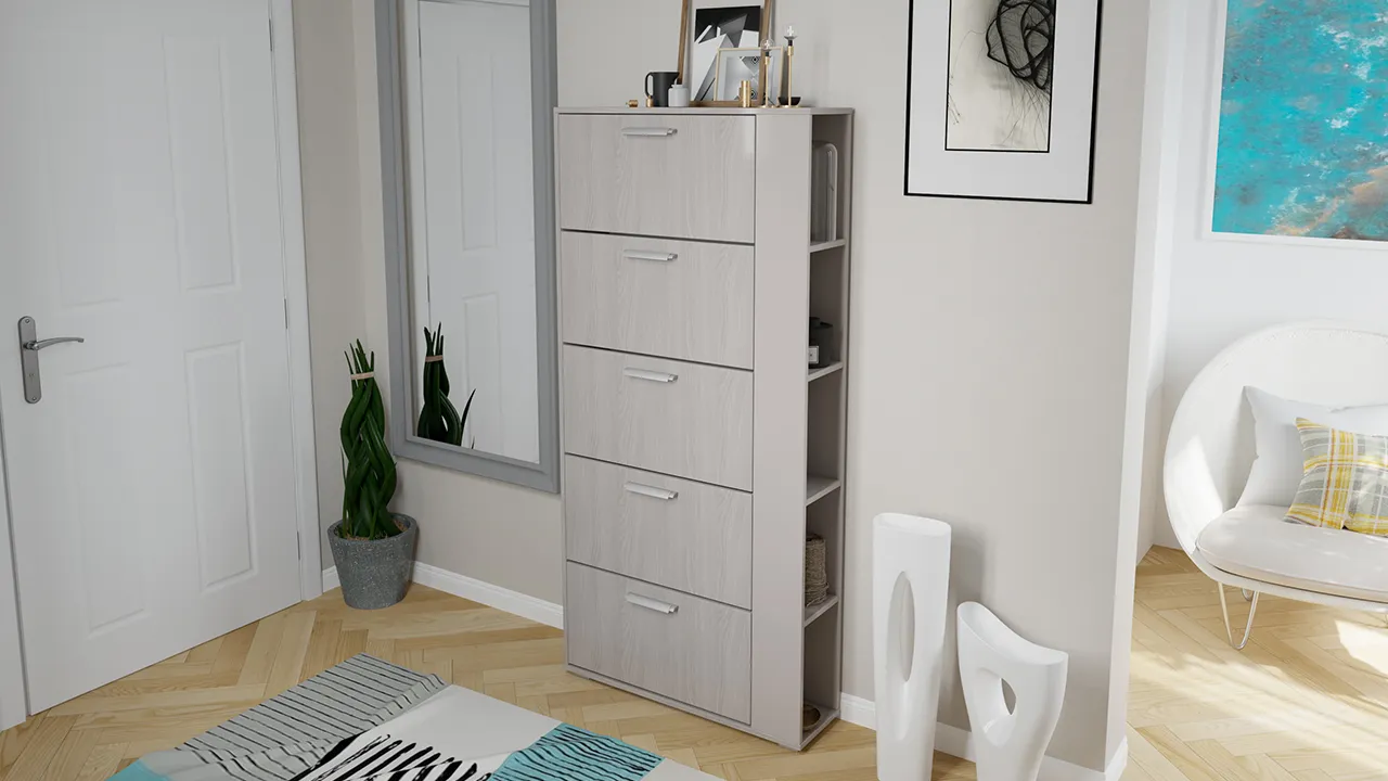 Тумба для обуви Эрика Тип 2 (Ясень шимо/бежевый)