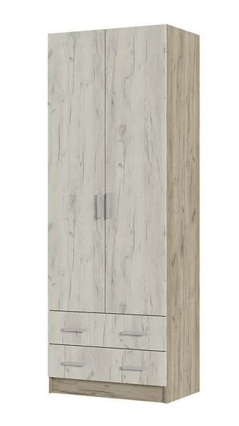 Шкаф 2х створчатый Гармония ШК-603М дуб крафт белый - дуб крафт серый