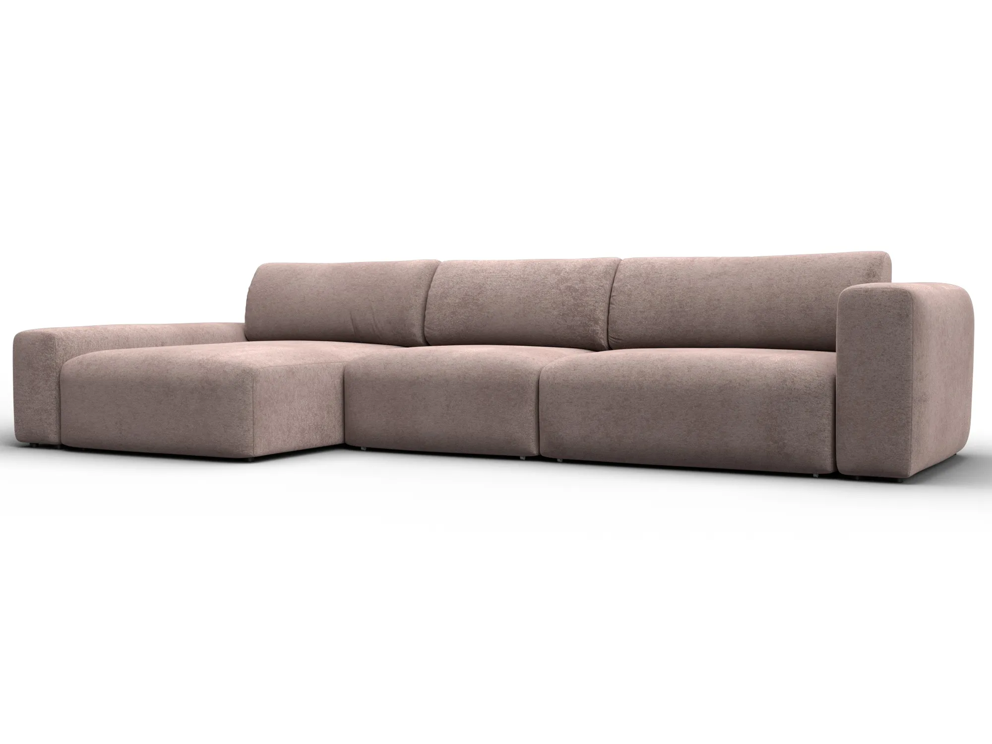 Диван угловой Лига-066 НПБ Лонг угол левый ( TOWER 05 бежевый )