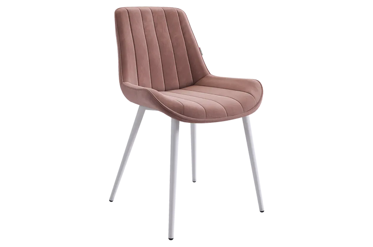 Стул Лари вереск (велюр)/белый