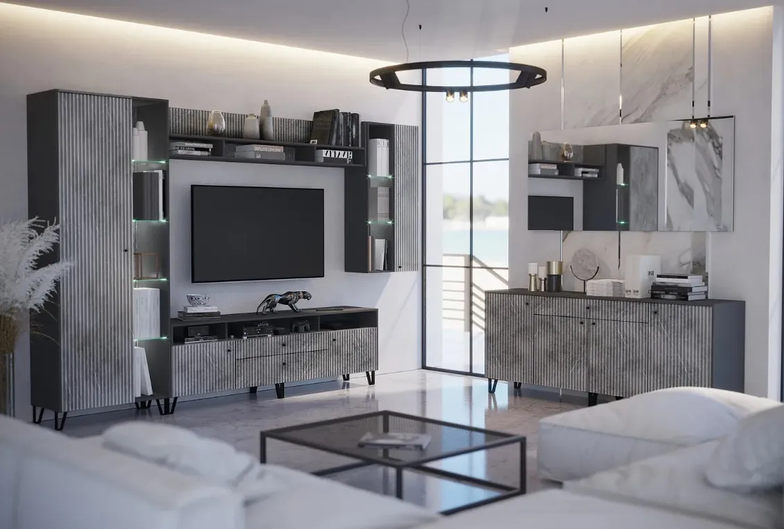 Гостиная Оливия мрамор глянец