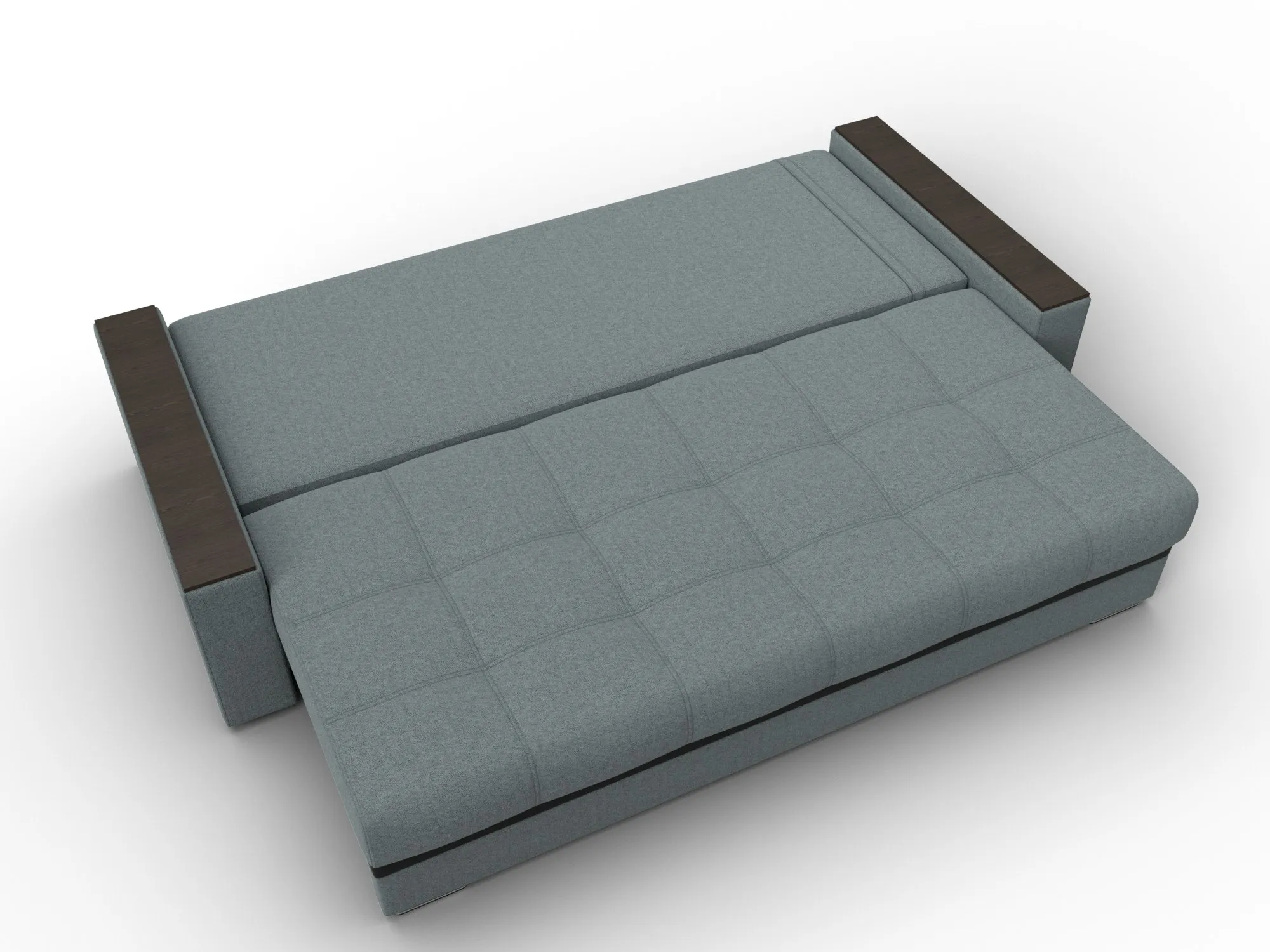 Диван прямой с декором Лига-096 НПБ ( Амур 07 серый;черный )