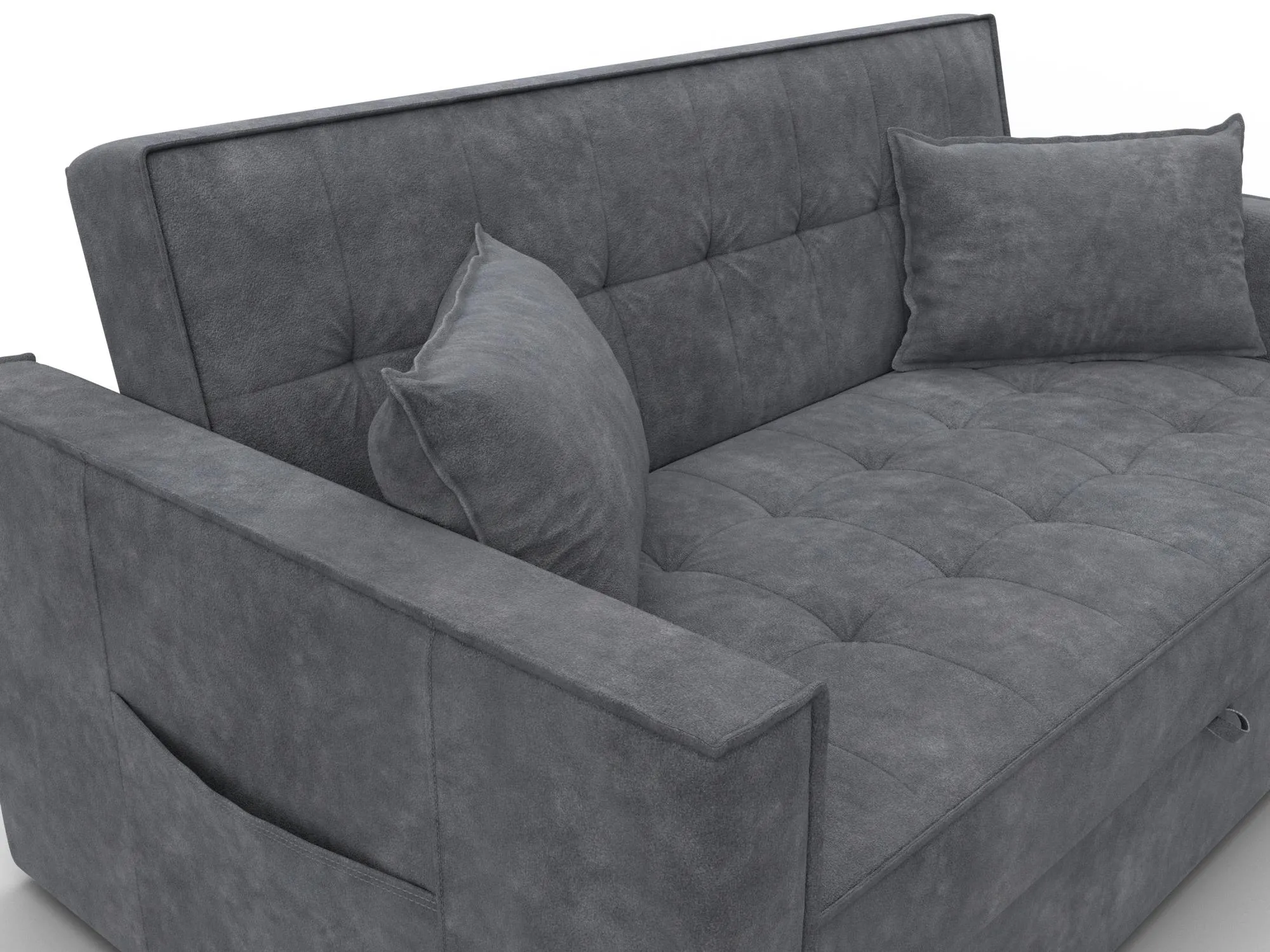 Диван прямой Лига-104 (140) ( BRUT 16 темно-серый )